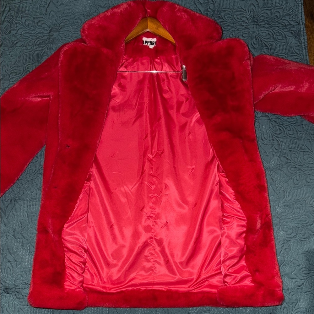 Red Faux Fur Coat from Macys